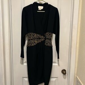 Beautiful vintage Cache dress size 4 with gold details